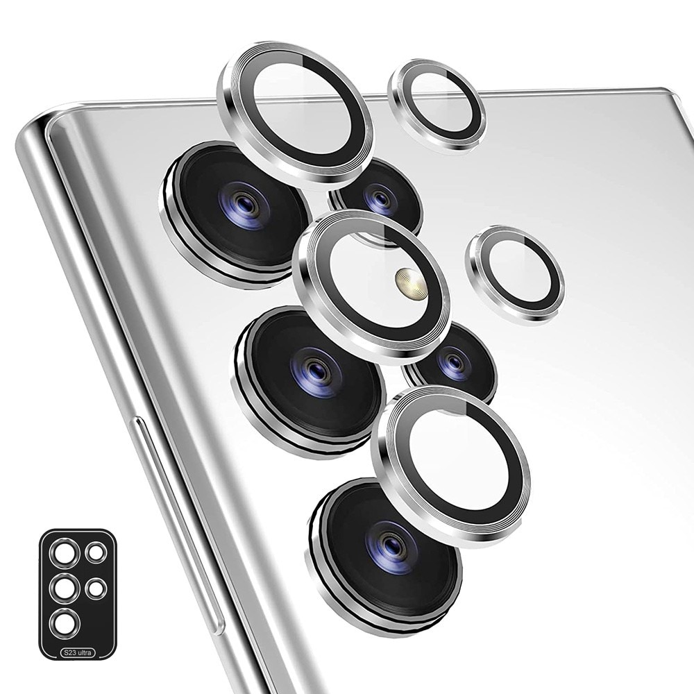 Panssarilasi Kameran Linssinsuojus alumiiniseos Samsung Galaxy S24 Ultra hopea