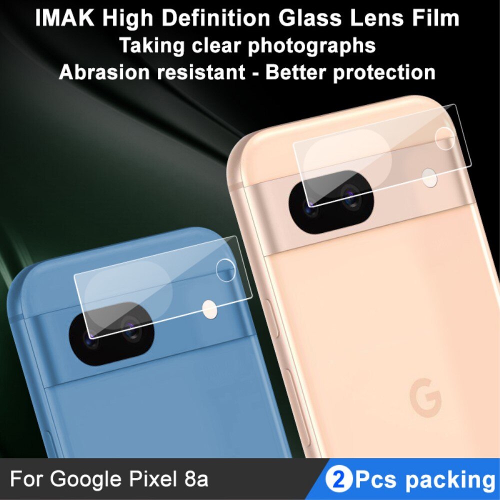 2-pack Panssarilasi Takakameroille Google Pixel 8a kirkas