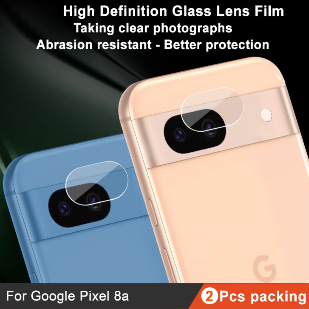 2-pack Panssarilasi Kameran Linssinsuoja Google Pixel 8a kirkas