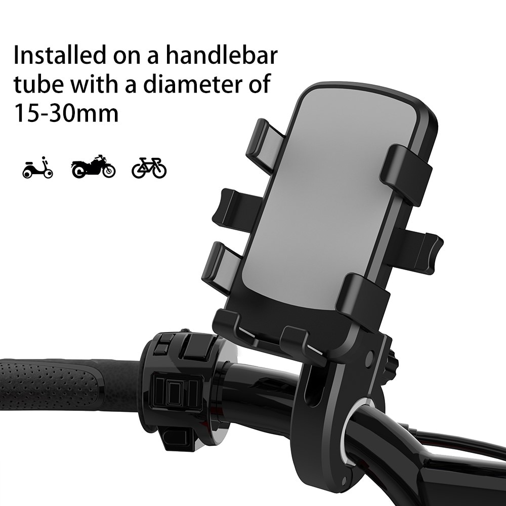 Mobiiliteline polkupyörän/moottoripyörän ohjaustankoon musta