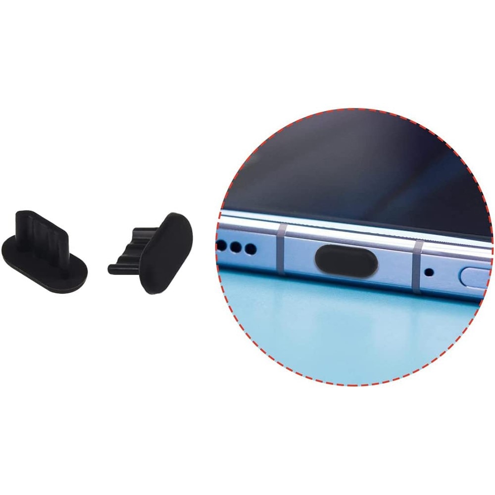 3 kpl Dust Plug Silikoni iPhone/AirPods Lightning musta