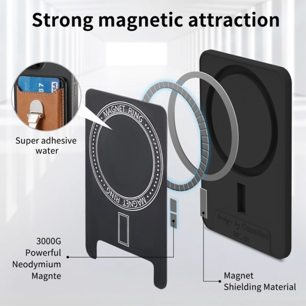 Korttiteline Kickstand rengaspidikkeellä MagSafe ruskea