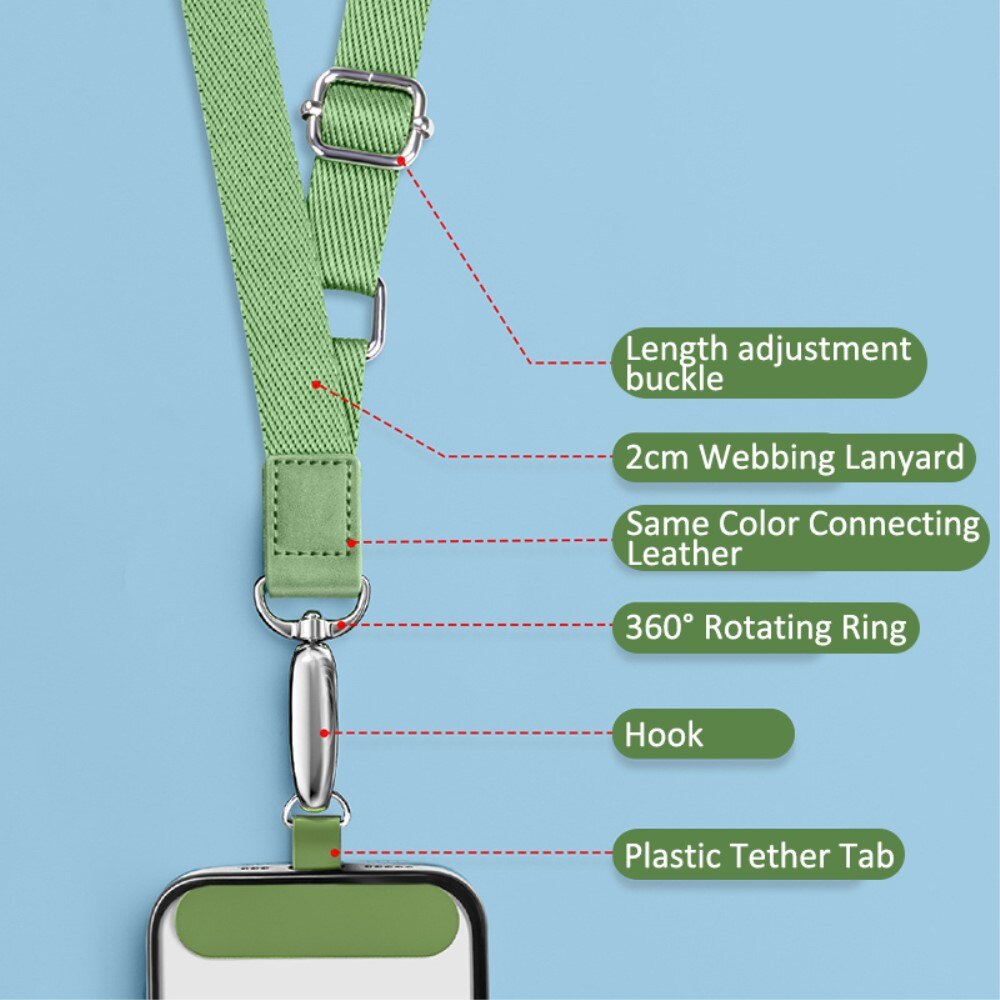 Universal Adjustable Phone Shoulder Strap musta