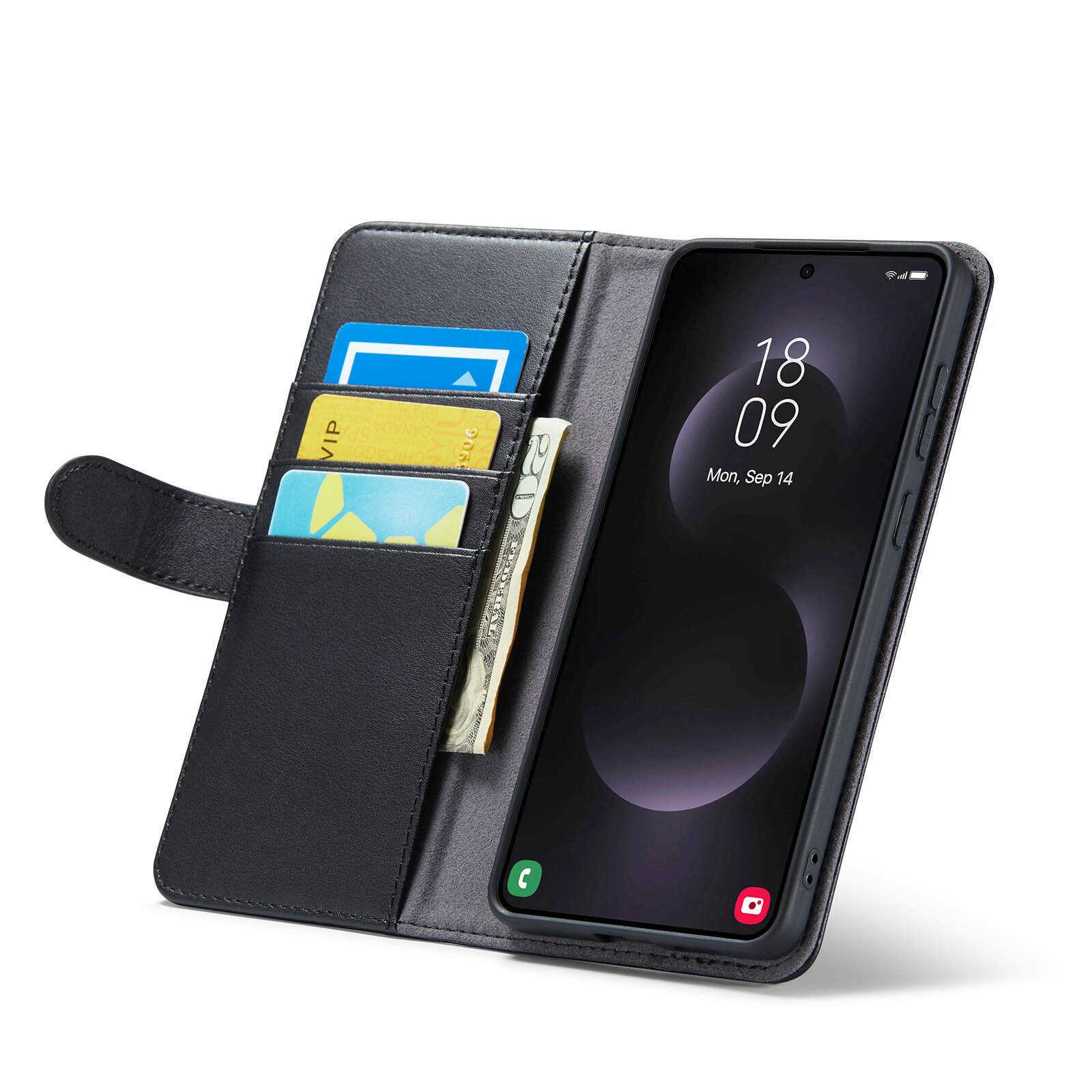 Aito Nahkakotelo Samsung Galaxy S25 Edge Musta