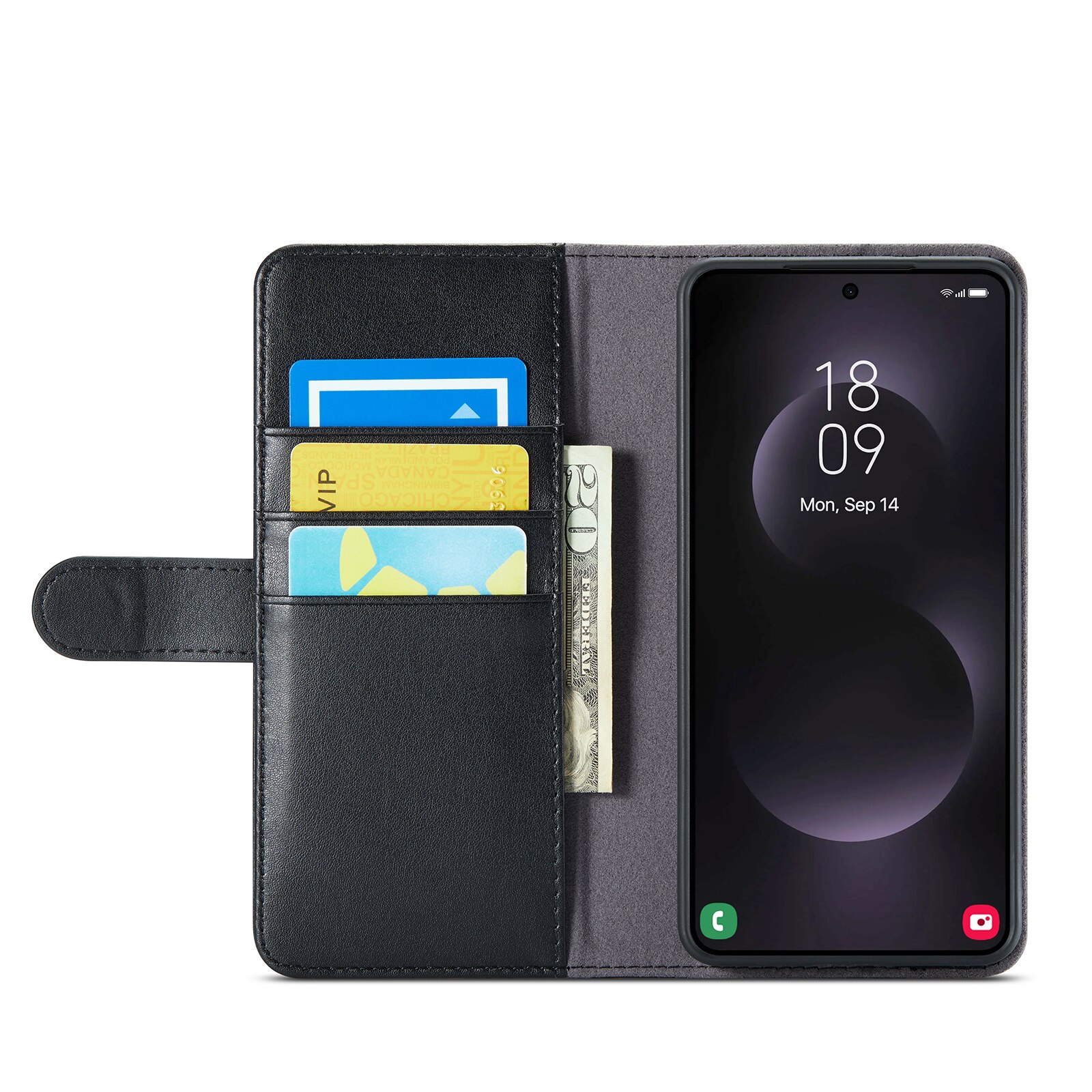Aito Nahkakotelo Samsung Galaxy S25 Edge Musta