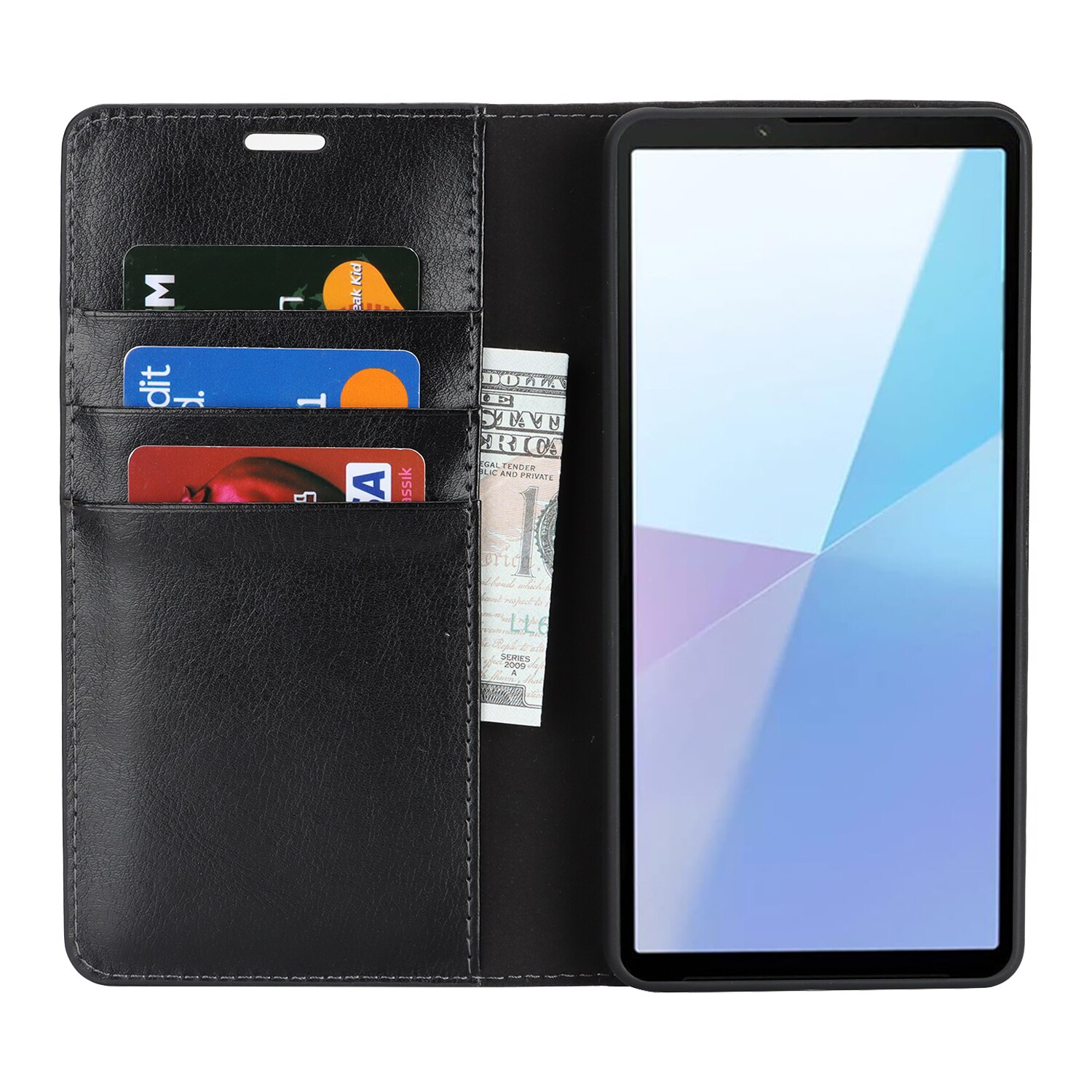 Suojakotelo Aito Nahka Sony Xperia 10 VII Musta