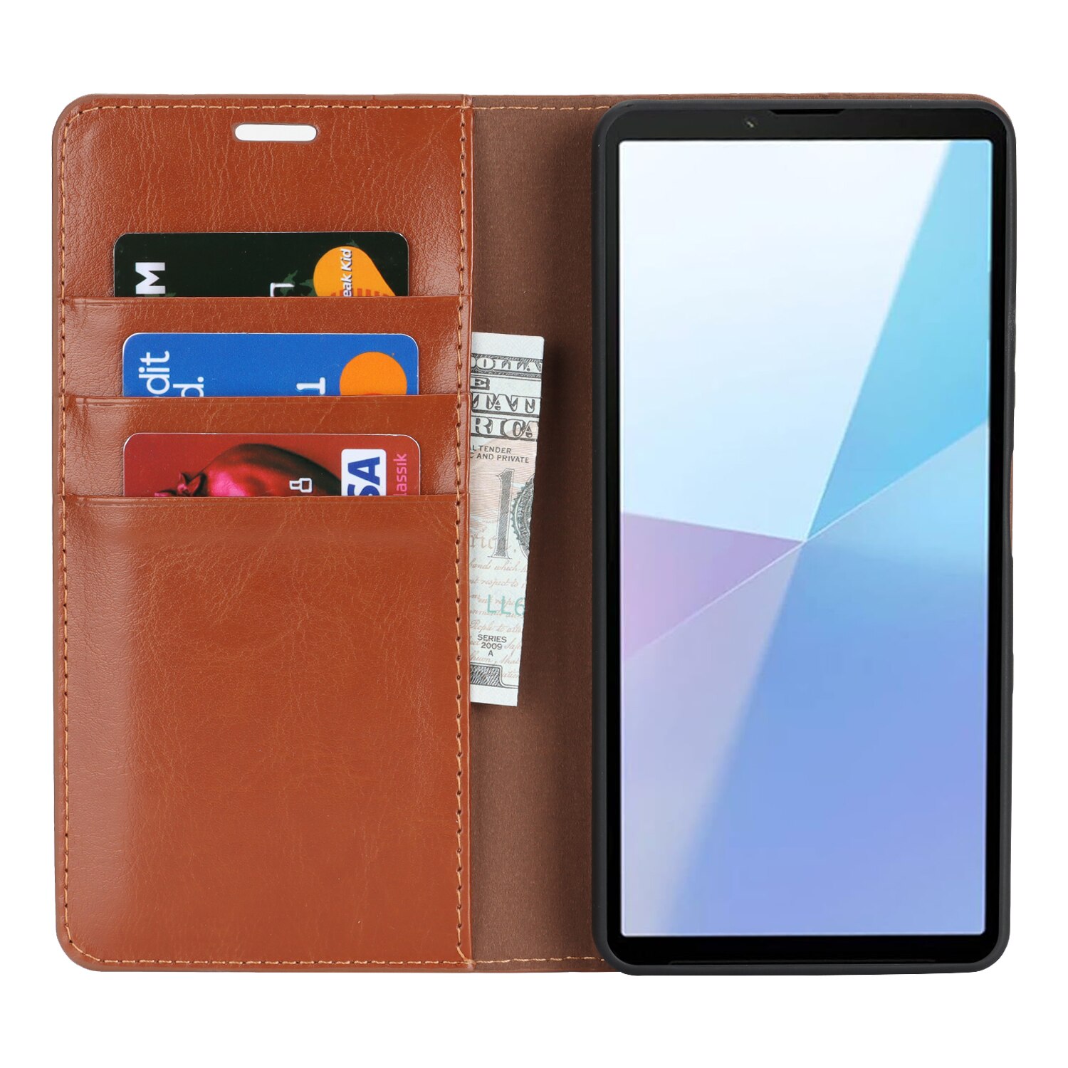 Suojakotelo Aito Nahka Sony Xperia 10 VII Ruskea