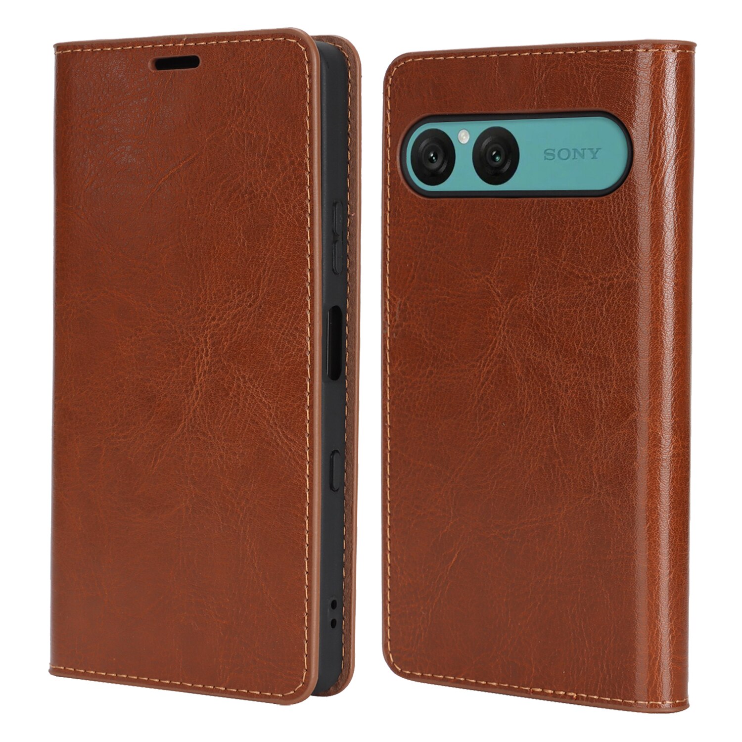 Suojakotelo Aito Nahka Sony Xperia 10 VII Ruskea