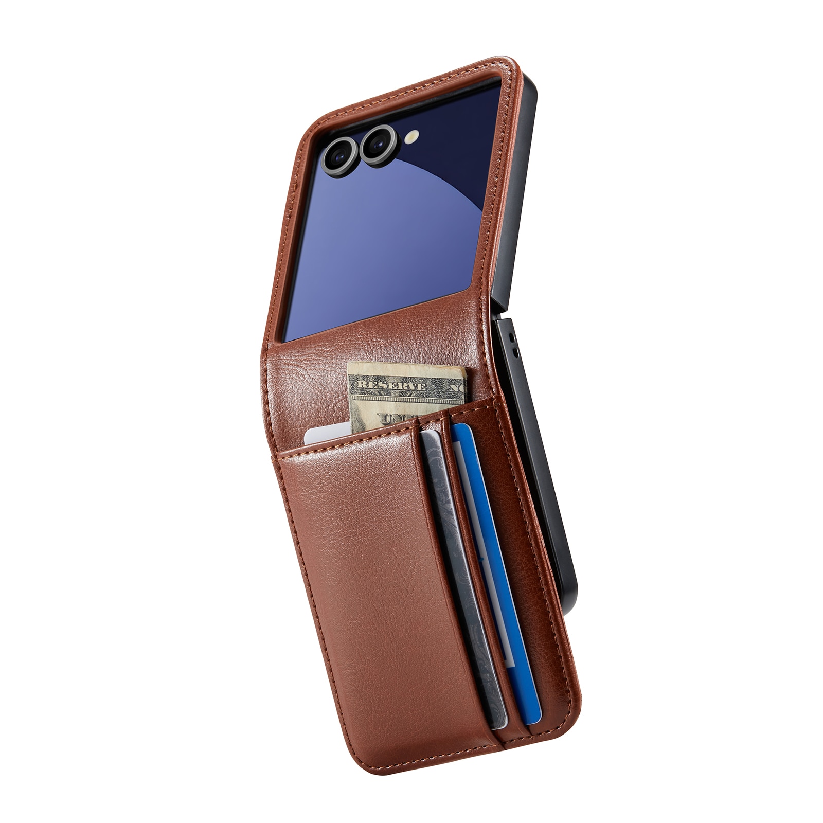 Aito Nahkakotelo Samsung Galaxy Z Flip 7 Cognac