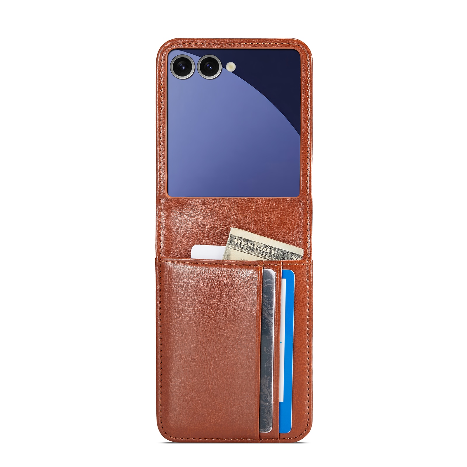 Aito Nahkakotelo Samsung Galaxy Z Flip 7 Cognac