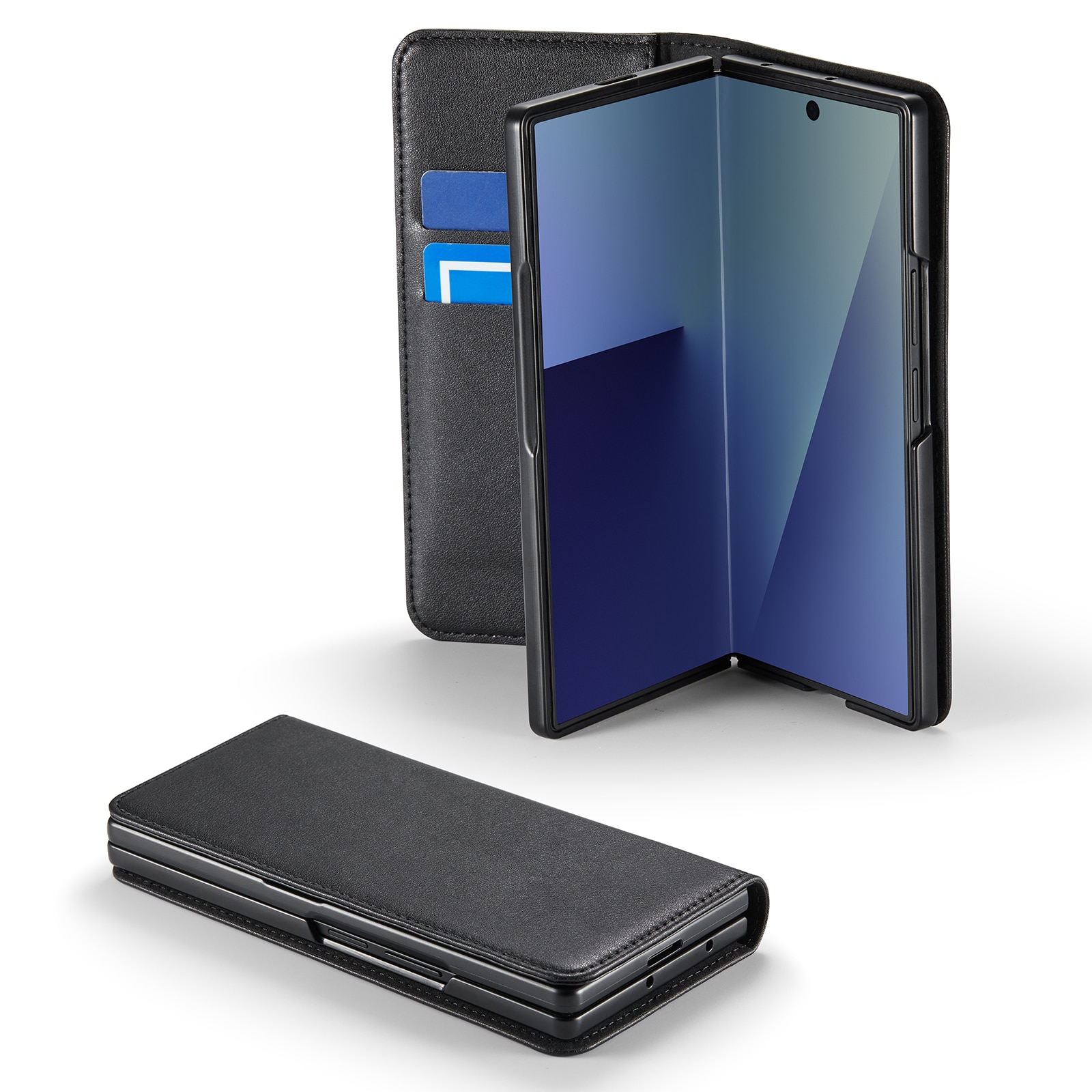 Aito Nahkakotelo Samsung Galaxy Z Fold 7 Musta