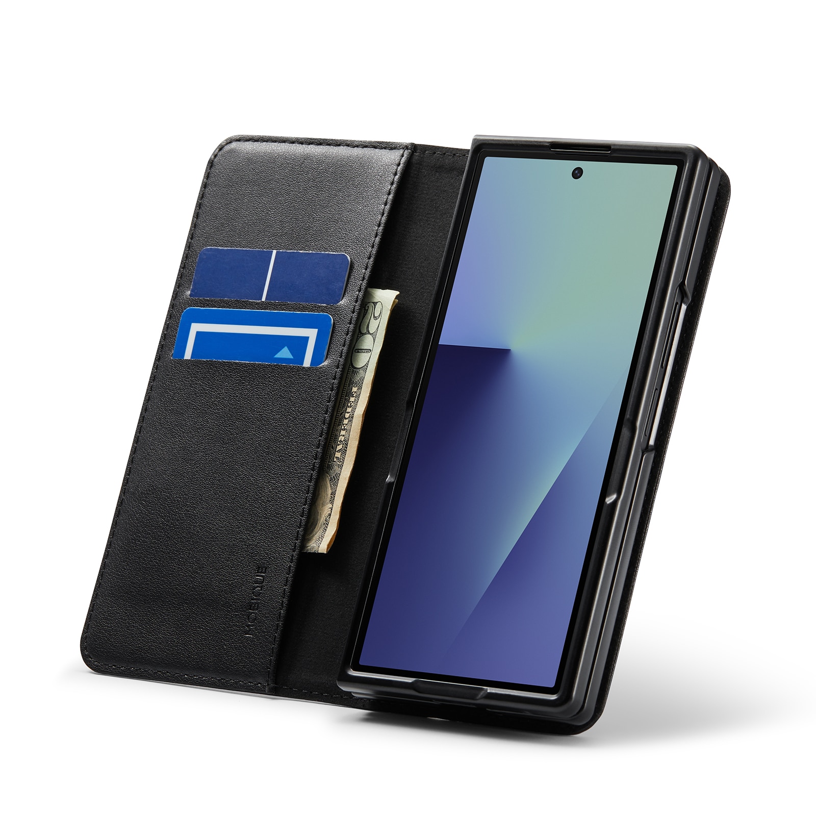 Aito Nahkakotelo Samsung Galaxy Z Fold 7 Musta