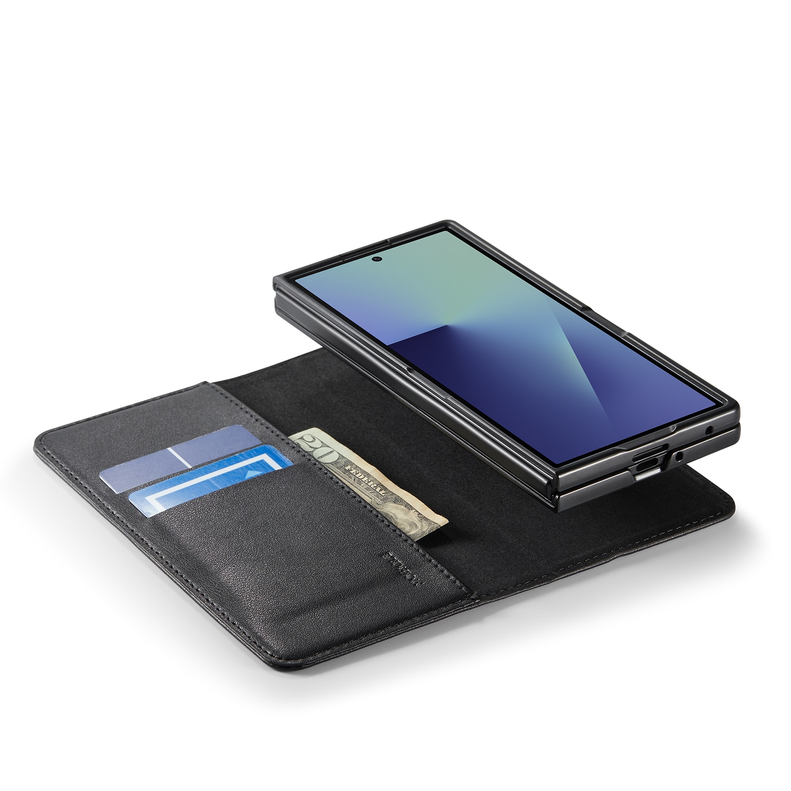 Aito Nahkakotelo Samsung Galaxy Z Fold 7 Musta