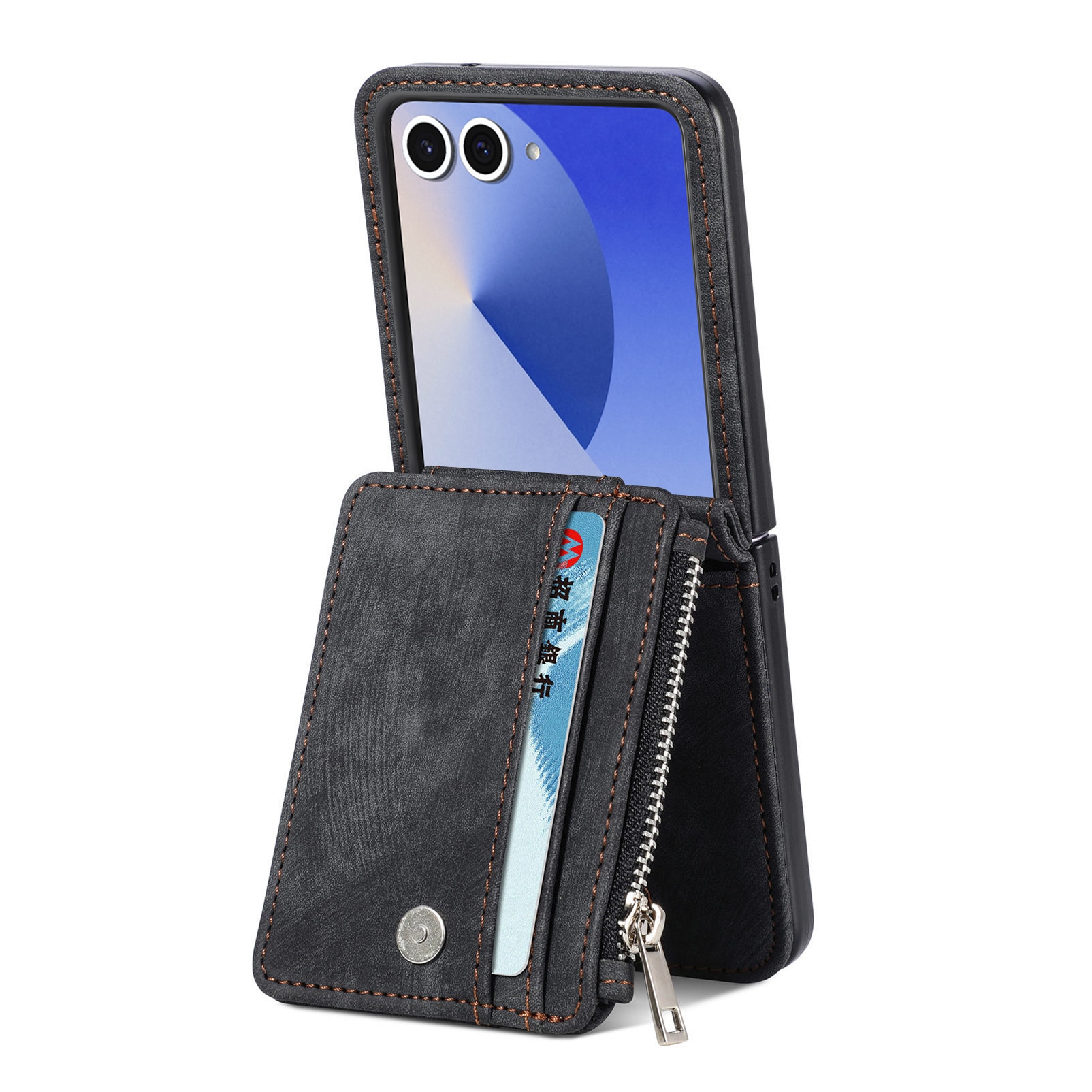 Suojakotelo Zipper Multi-slot Samsung Galaxy Z Flip 7 Musta