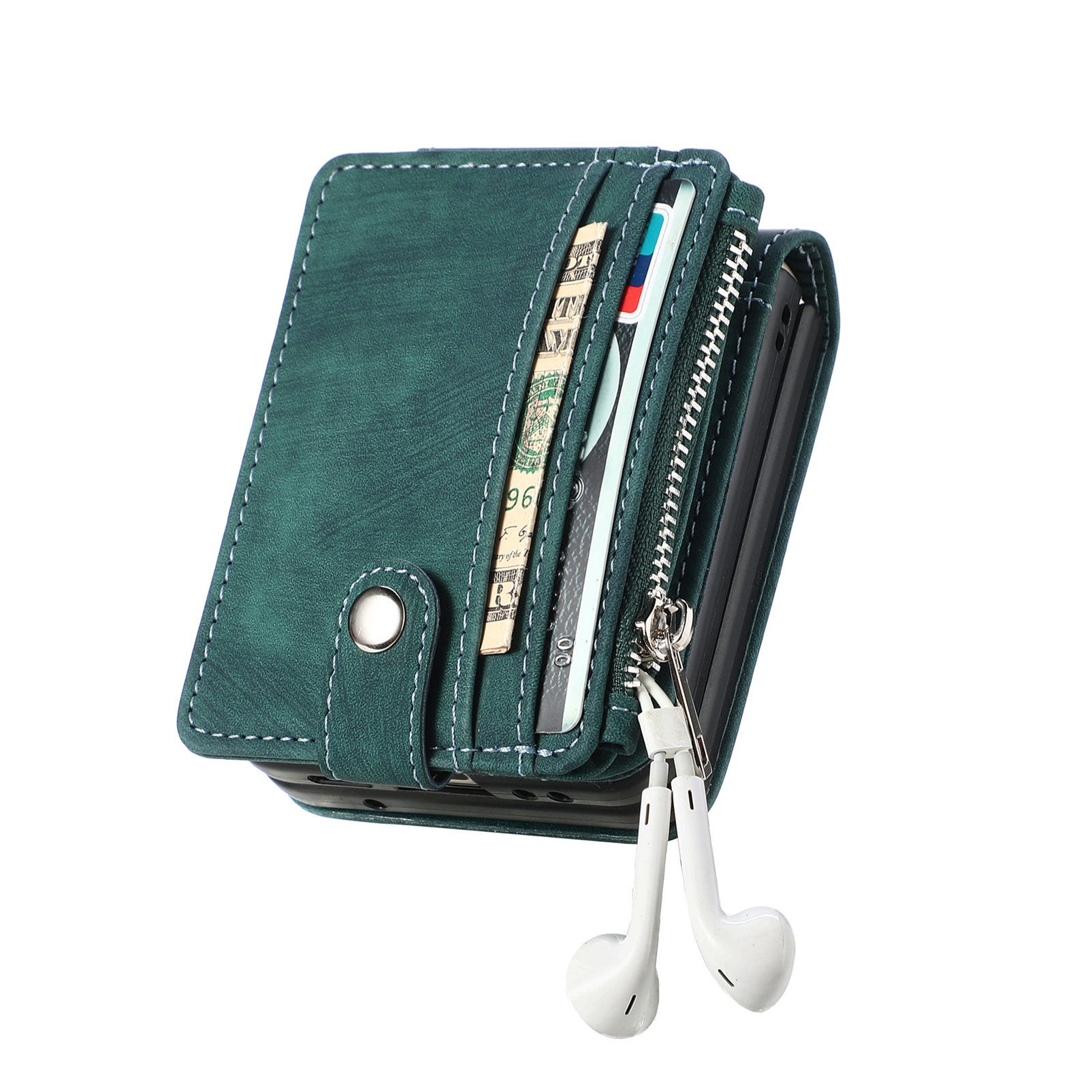 Suojakotelo Zipper Multi-slot Samsung Galaxy Z Flip 7 Vihreä