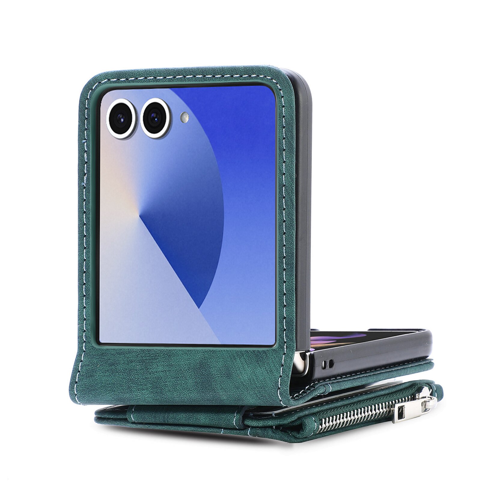 Suojakotelo Zipper Multi-slot Samsung Galaxy Z Flip 7 Vihreä