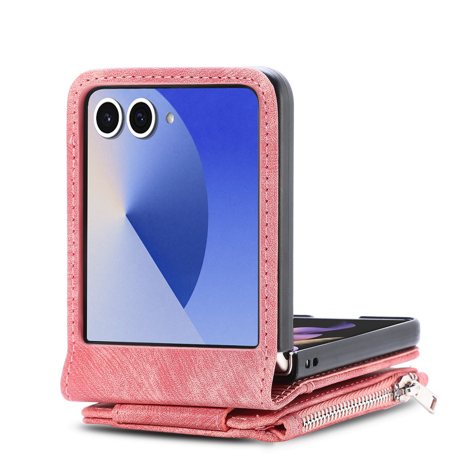 Suojakotelo Zipper Multi-slot Samsung Galaxy Z Flip 7 Vaaleanpunainen