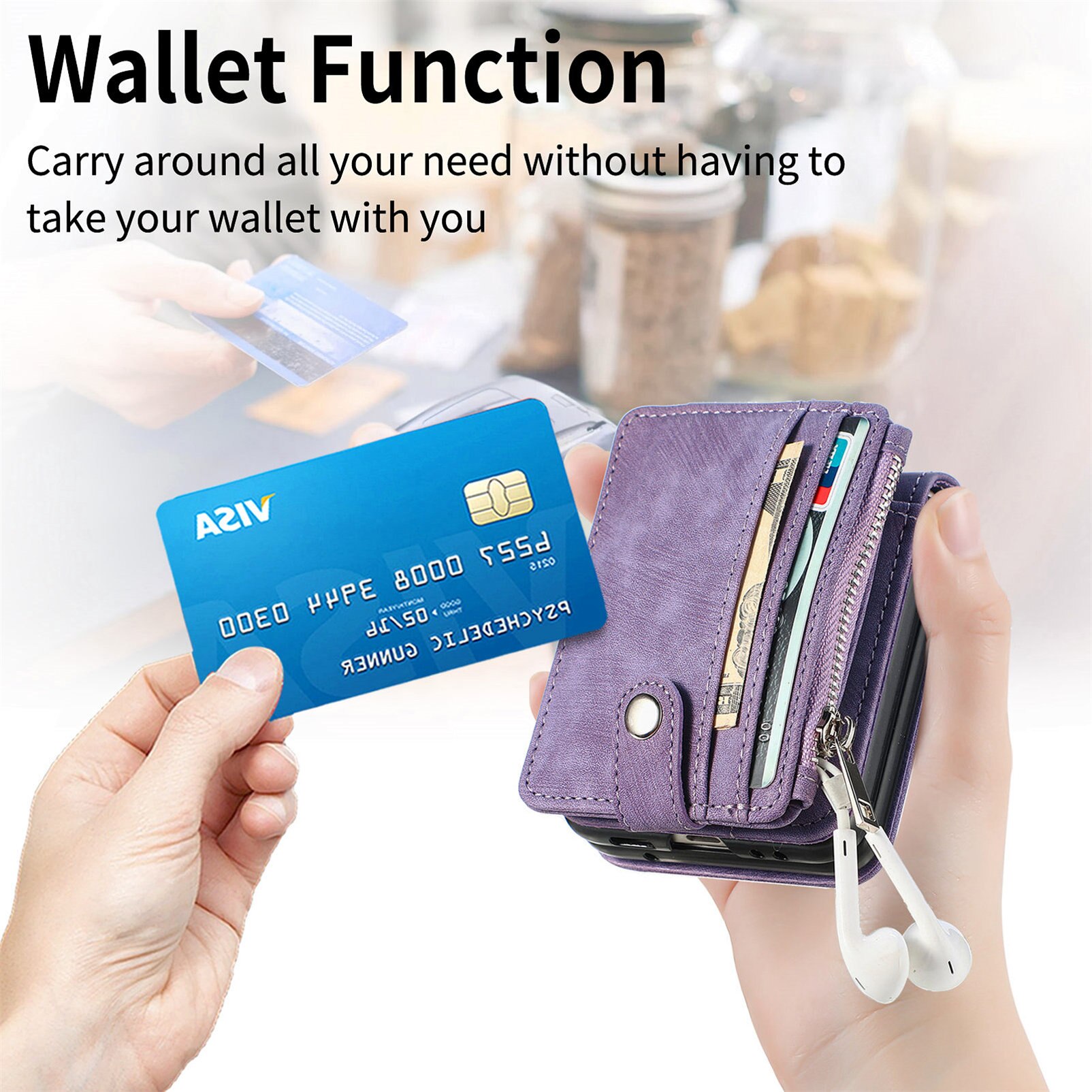 Suojakotelo Zipper Multi-slot Samsung Galaxy Z Flip 7 Liila