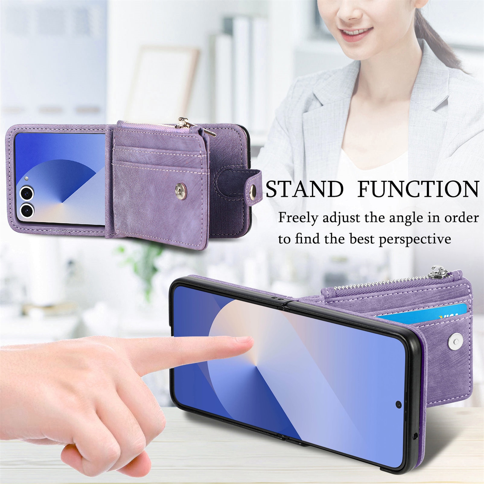 Suojakotelo Zipper Multi-slot Samsung Galaxy Z Flip 7 Liila