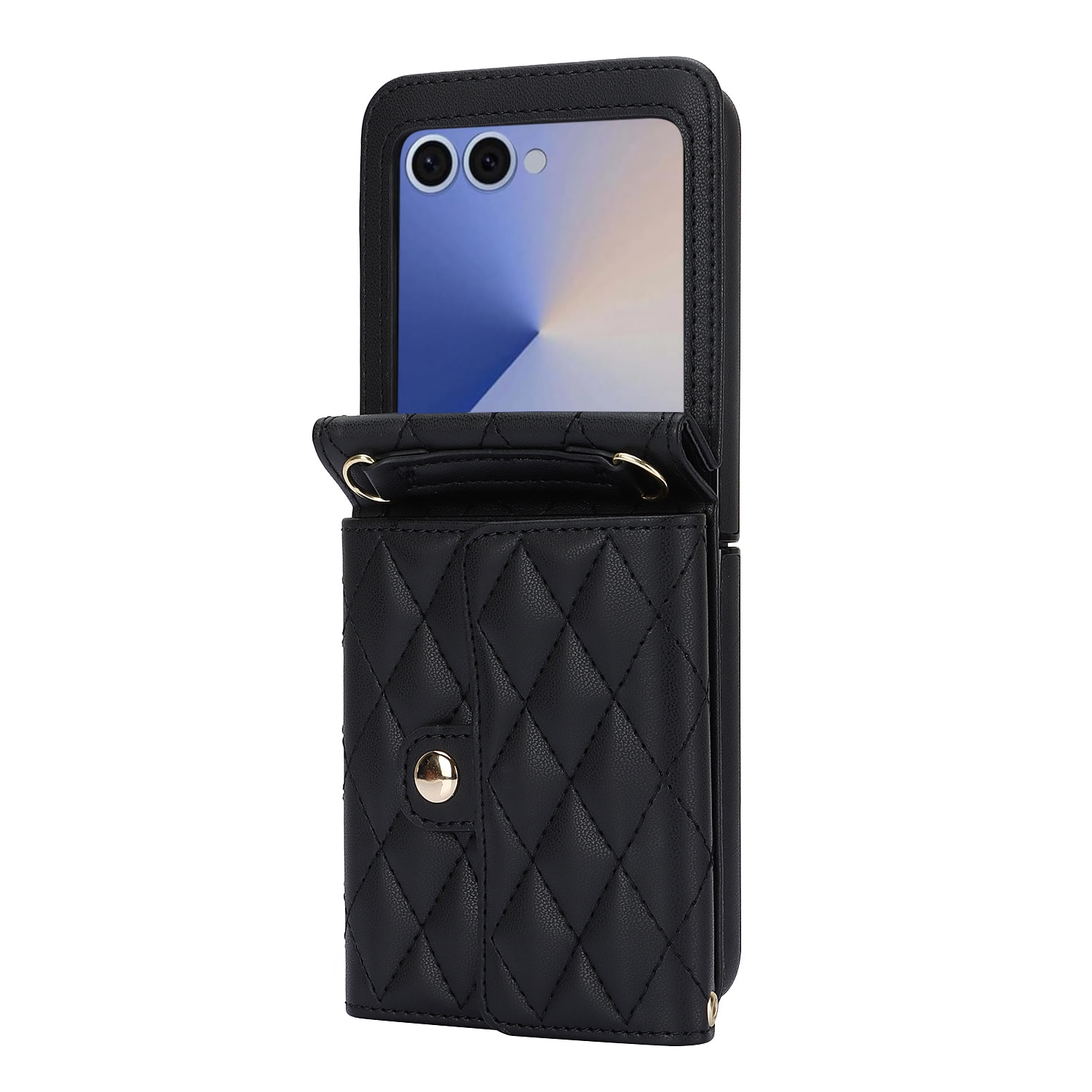 RFID-blocking Lompakkolaukku Samsung Galaxy Z Flip 7 Quilted Musta