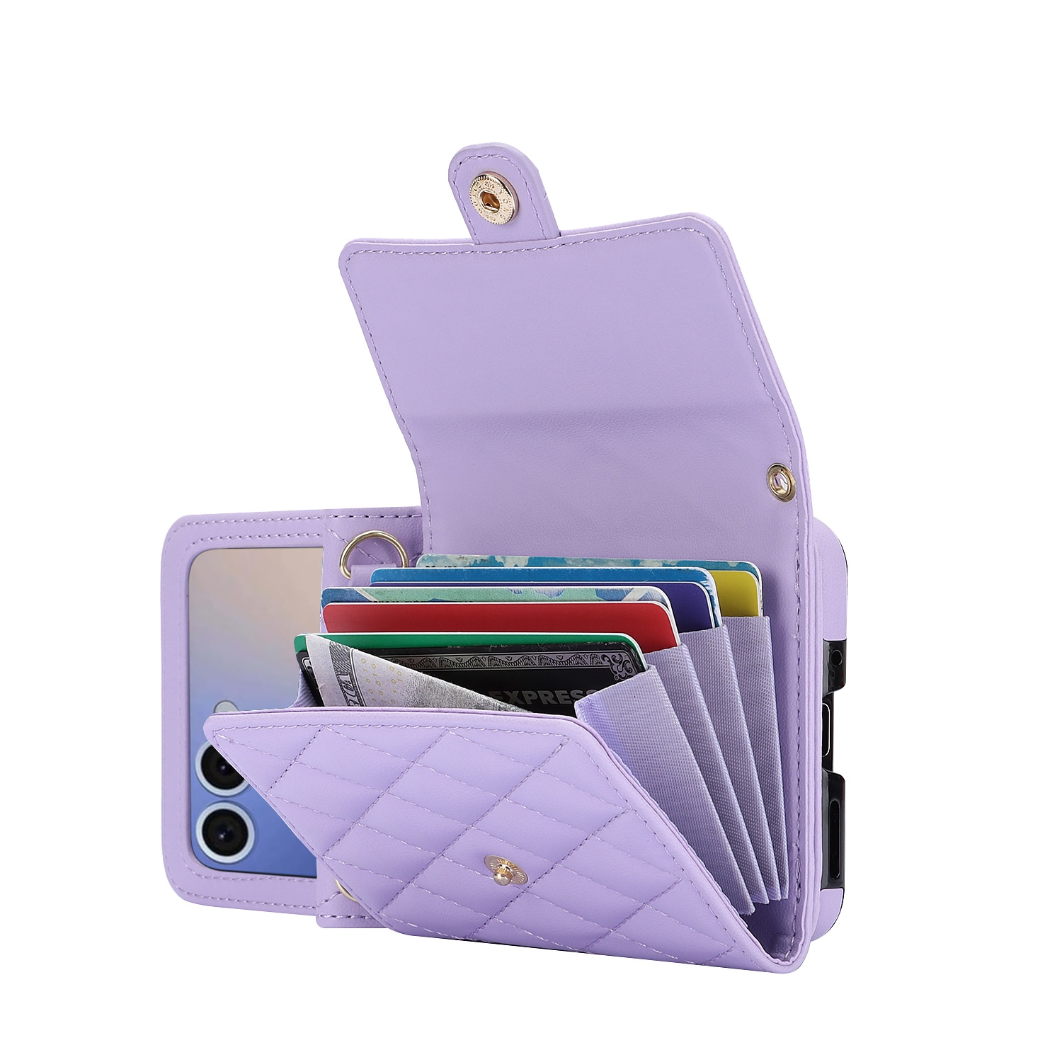 RFID-blocking Lompakkolaukku Samsung Galaxy Z Flip 7 Quilted Liila