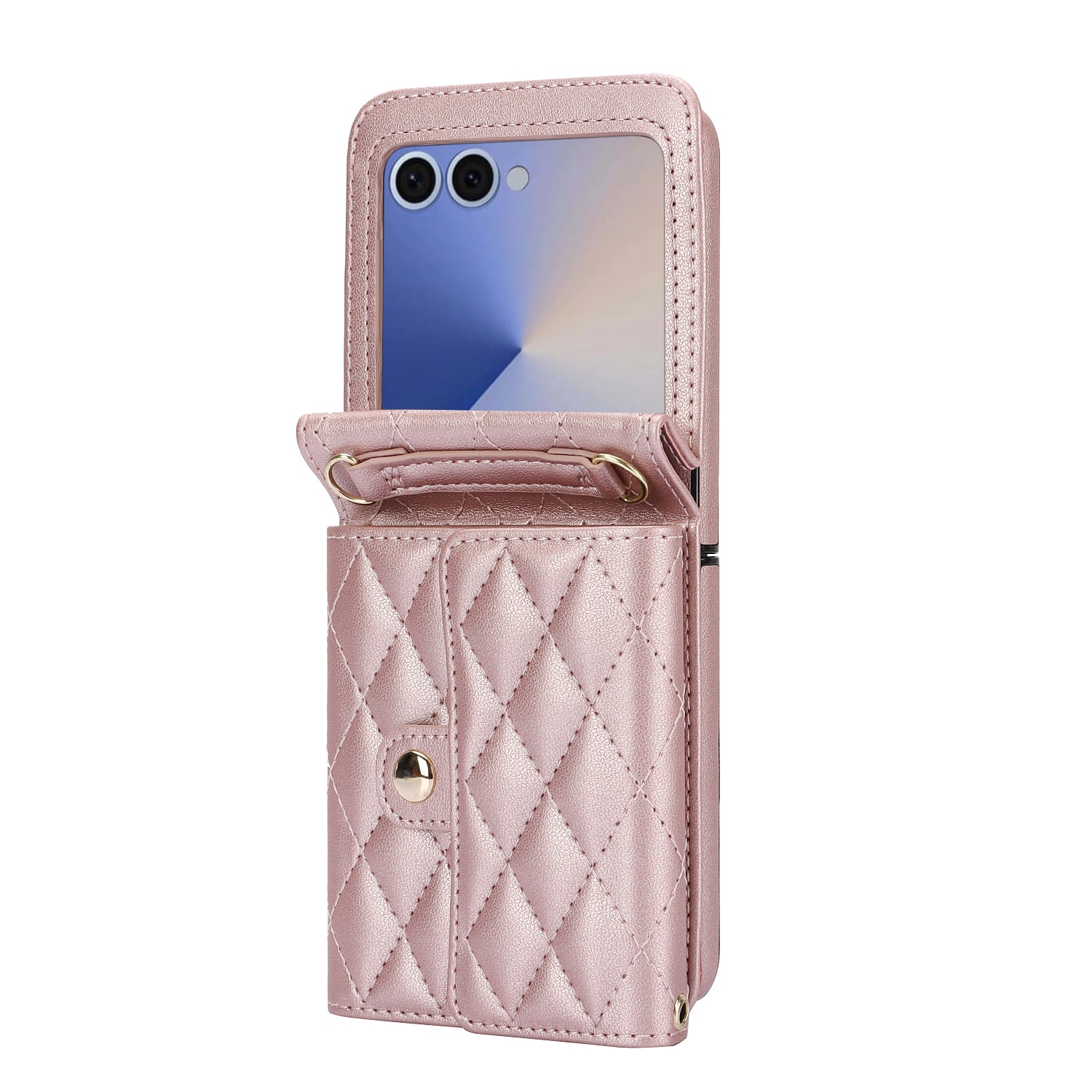 RFID-blocking Lompakkolaukku Samsung Galaxy Z Flip 7 Quilted Ruusukulta