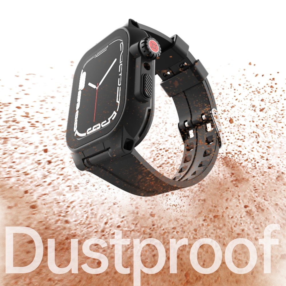 Vesitiivis Kuori + Silikoniranneke Apple Watch 45mm Series 8 musta