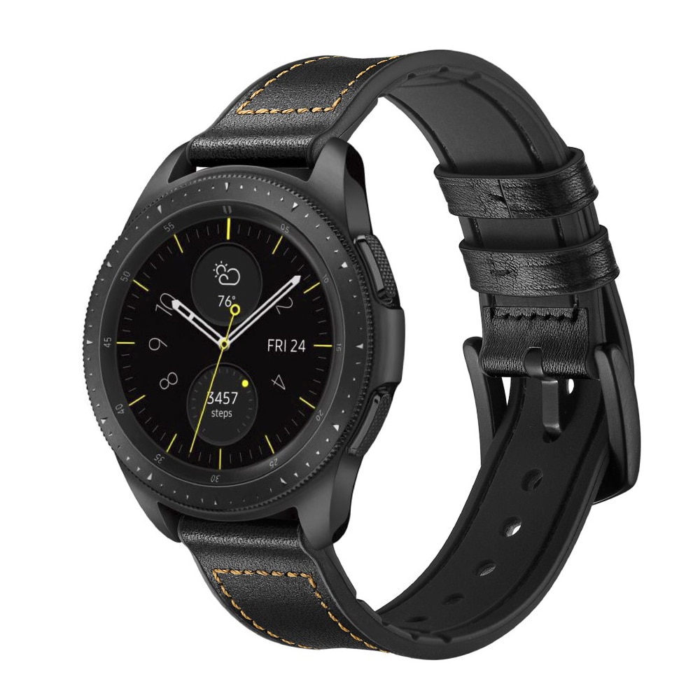 Premium Nahkaranneke Samsung Galaxy Watch 5 Pro 45mm musta