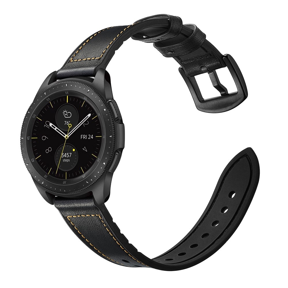 Premium Nahkaranneke Samsung Galaxy Watch 4 Classic 42mm musta