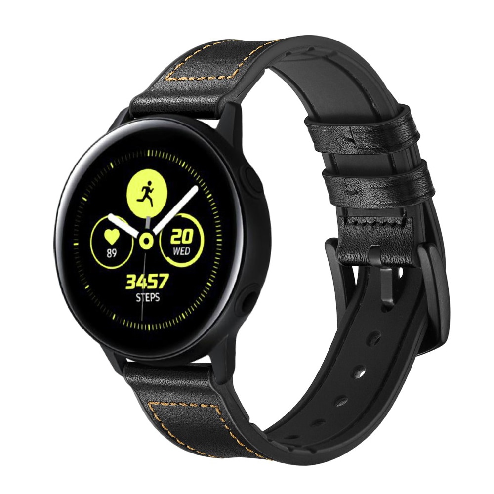 Premium Nahkaranneke Galaxy Watch 4 40/44 mm musta