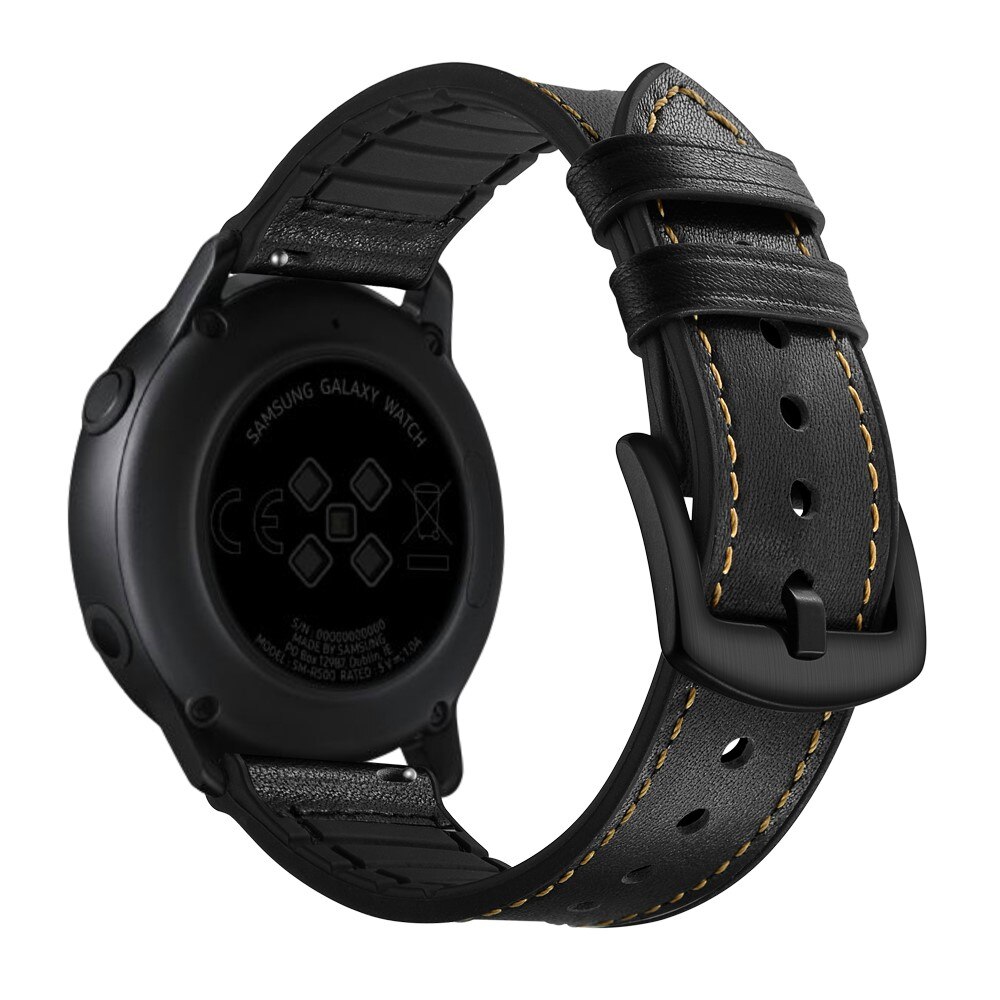 Premium Nahkaranneke Galaxy Watch 4 40/44 mm musta