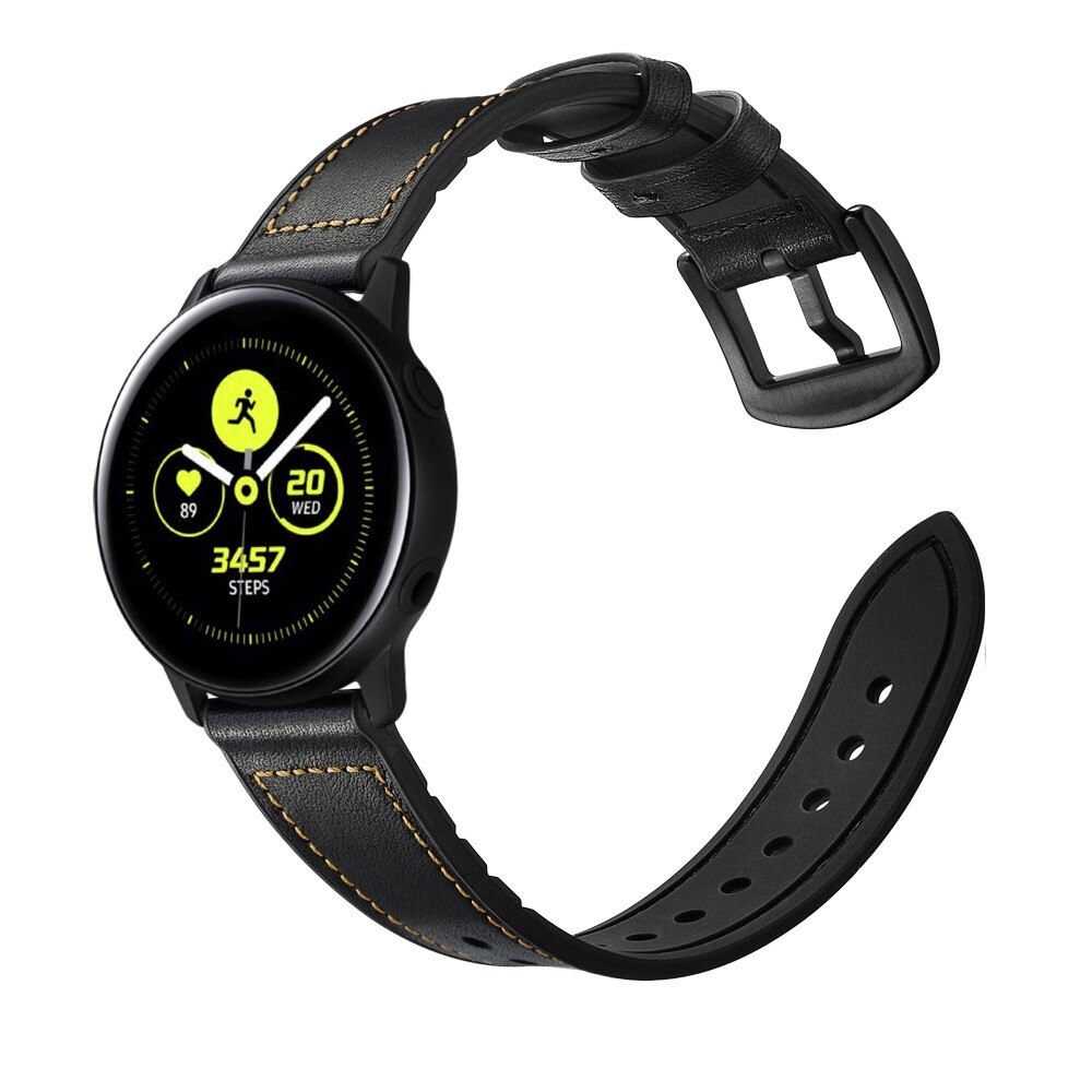 Premium Nahkaranneke Galaxy Watch 4 40/44 mm musta