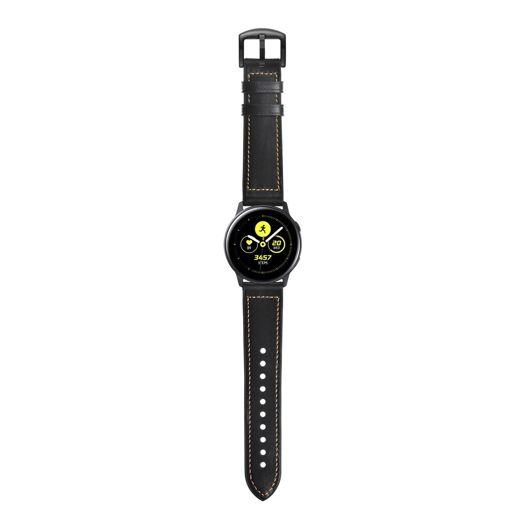 Premium Nahkaranneke Galaxy Watch 4 40/44 mm musta