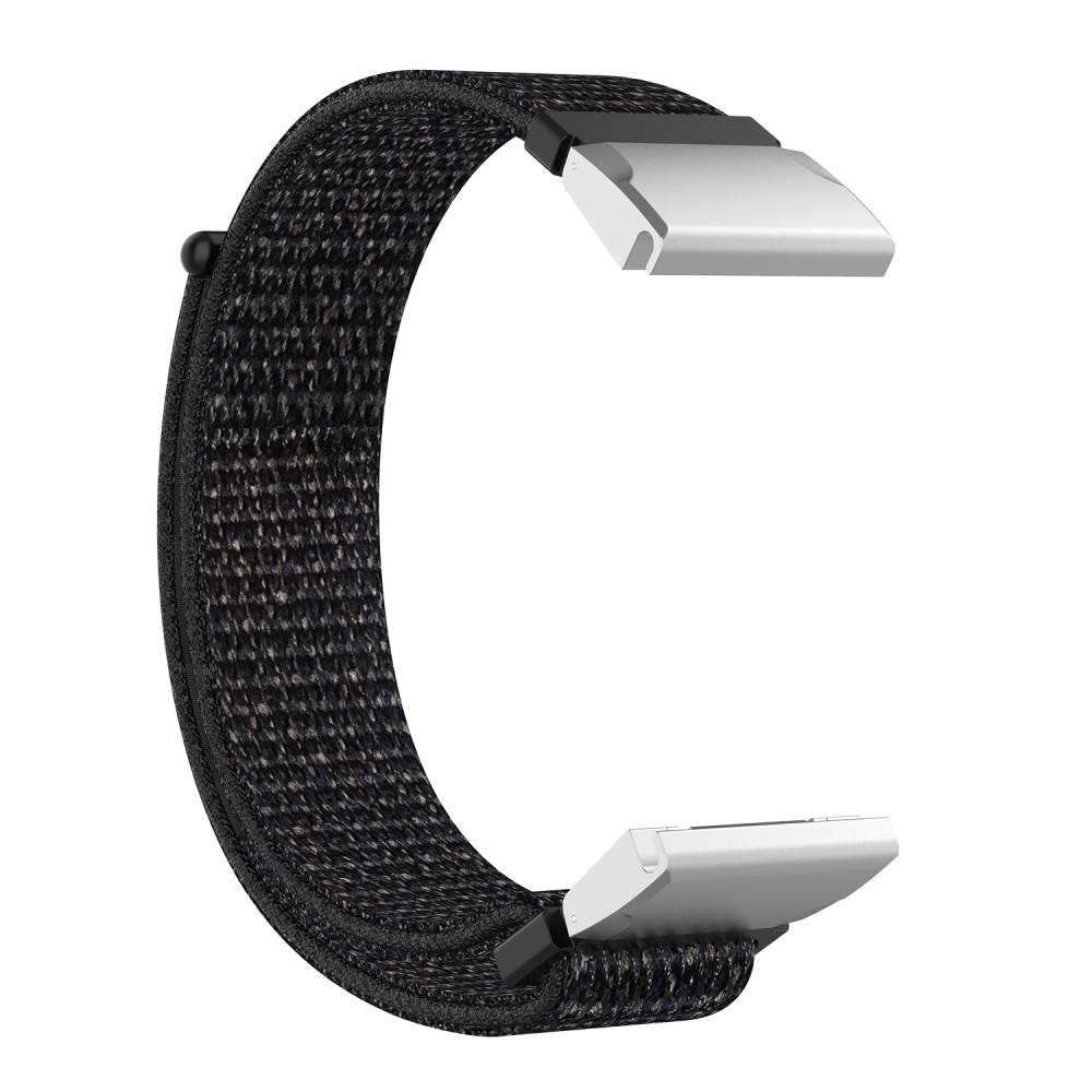 Nailonranneke Garmin Fenix 5/Fenix 6 Pro/Fenix 7/Fenix 6/Fenix 5 Plus Musta