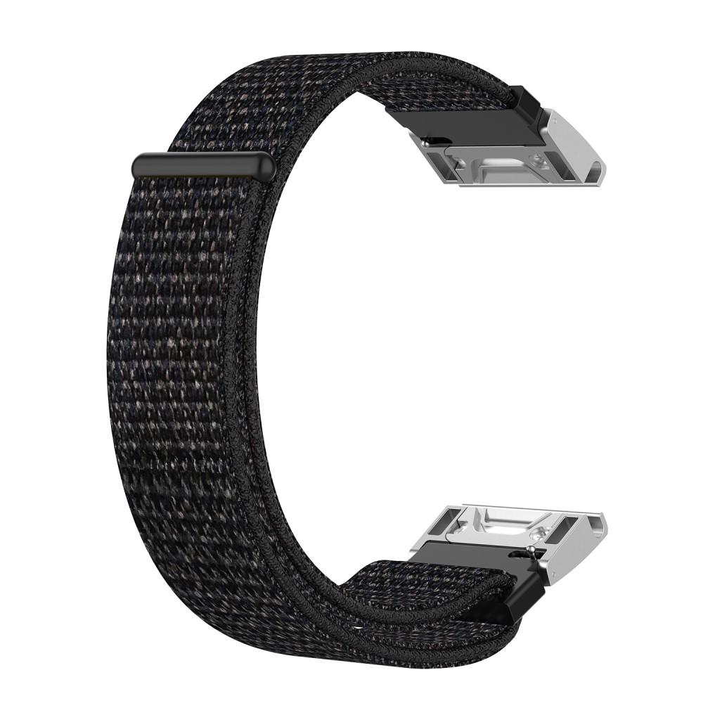 Nailonranneke Garmin Fenix 5/Fenix 6 Pro/Fenix 7/Fenix 6/Fenix 5 Plus Musta