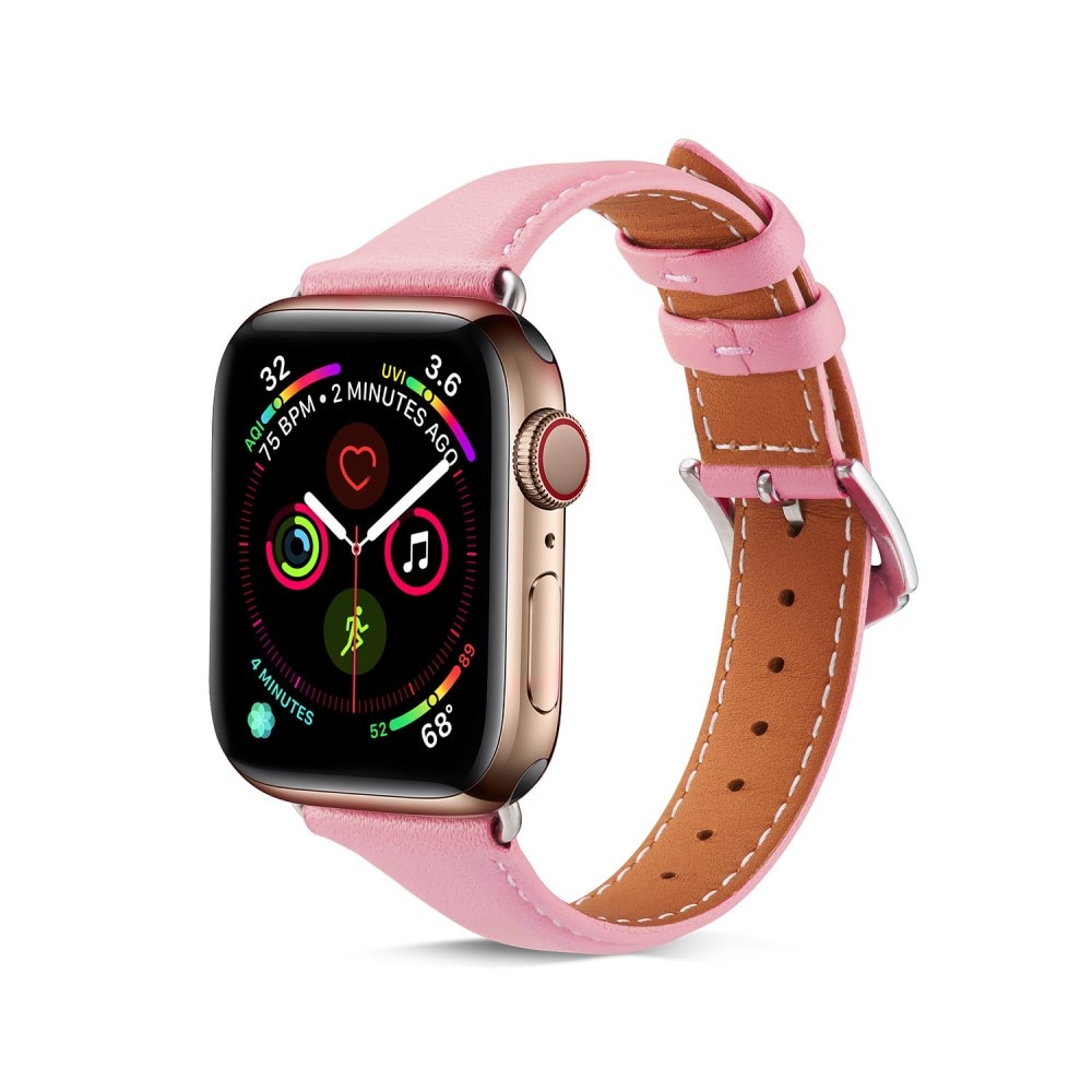 Slim Nahkaranneke Apple Watch 38/40/41 mm vaaleanpunainen