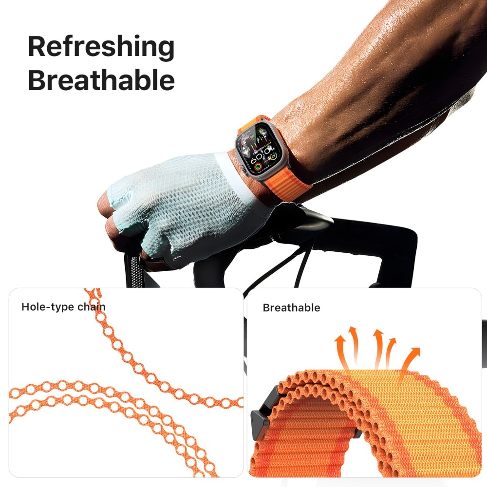 Active Nylon Ranneke Apple Watch Ultra 49mm 2nd Gen Oranssi
