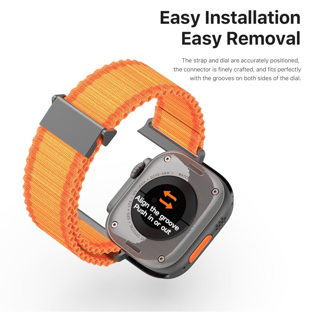 Active Nylon Ranneke Apple Watch Ultra 49mm 2nd Gen Oranssi