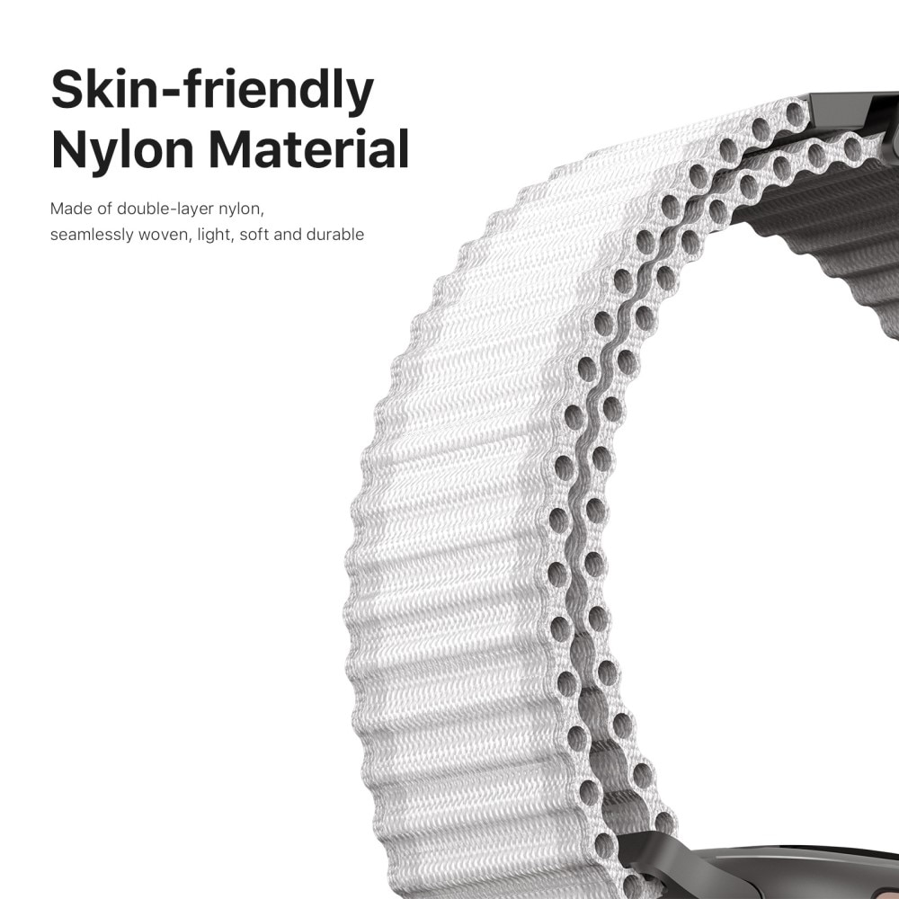 Active Nylon Ranneke Apple Watch Series 10 46mm Valkoinen