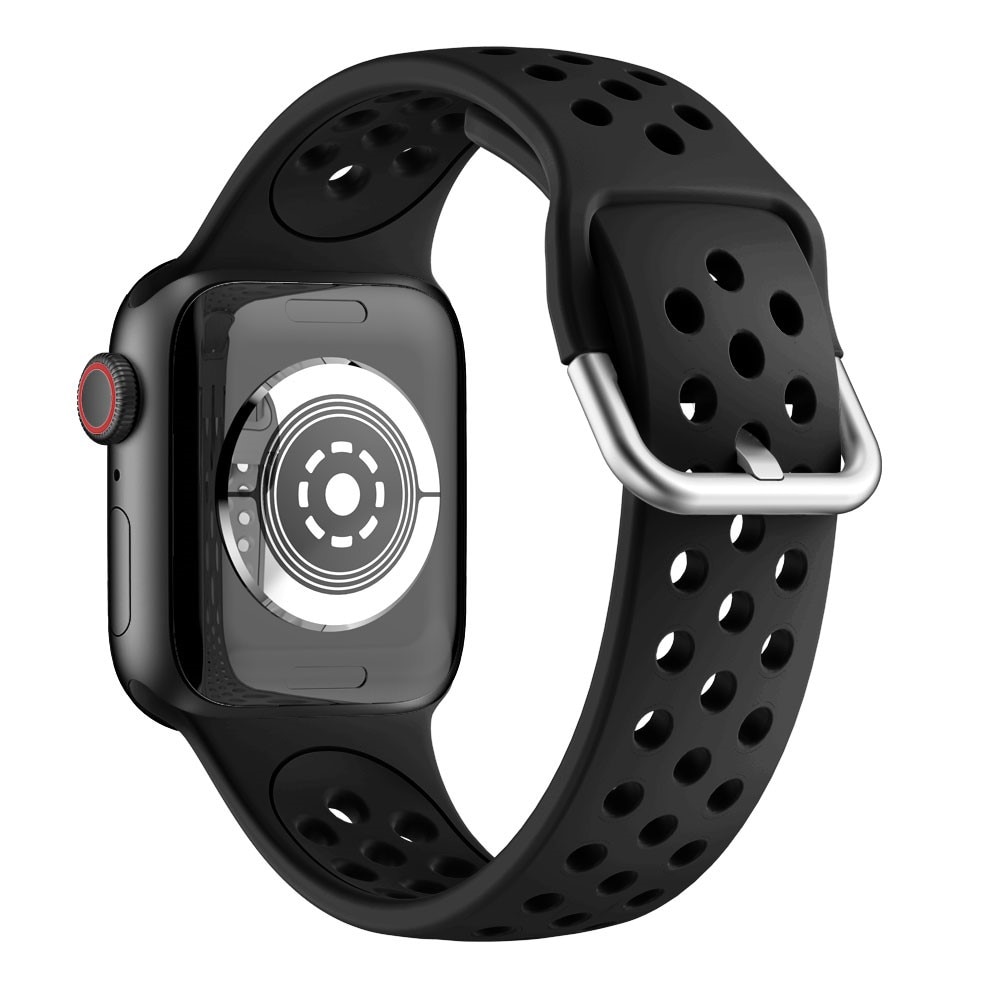 Silikoniranneke Urheilu Apple Watch 42/44/45 mm musta