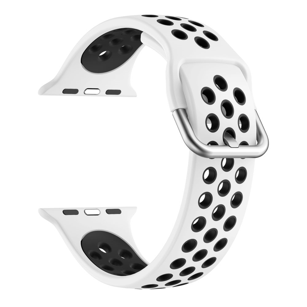 Silikoniranneke Urheilu Apple Watch 42/44/45 mm valkoinen