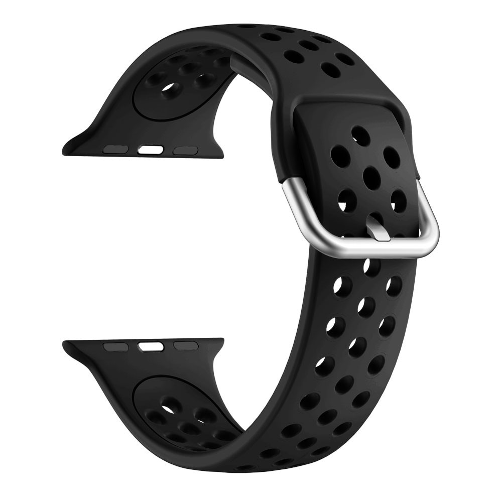Silikoniranneke Urheilu Apple Watch 38/40/41 mm musta