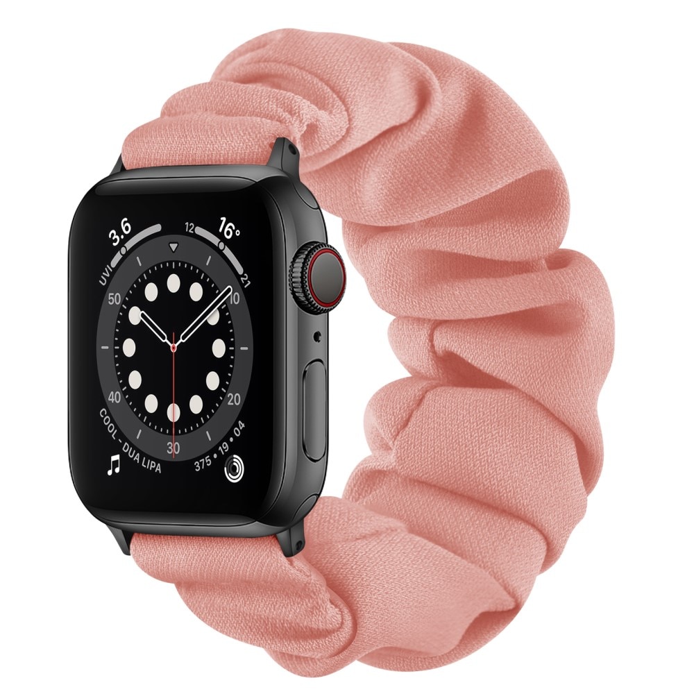 Apple Watch 38/40/41 mm Scrunchie Ranneke Vaaleanpunainen/musta
