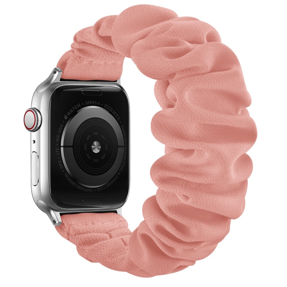 Apple Watch 41mm Series 8 Scrunchie Ranneke Vaaleanpunainen/hopea