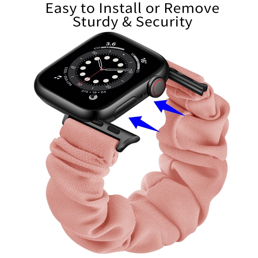 Apple Watch 40mm Scrunchie Ranneke vaaleanpunainen/hopea