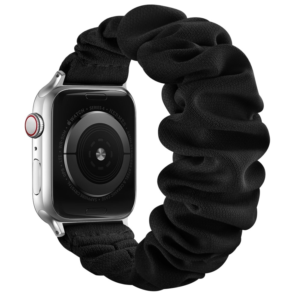 Apple Watch 40mm Scrunchie Ranneke dusty musta/hopea