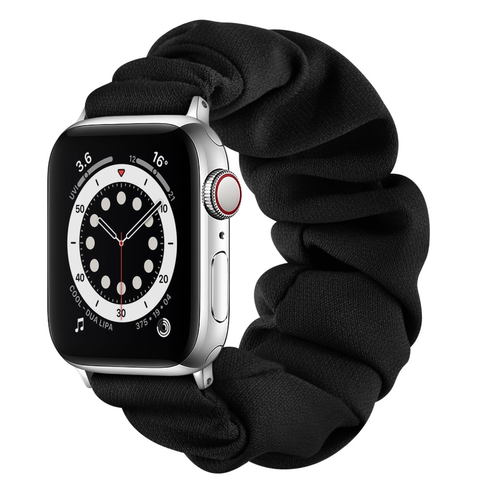 Apple Watch 41mm Series 8 Scrunchie Ranneke dusty musta/hopea