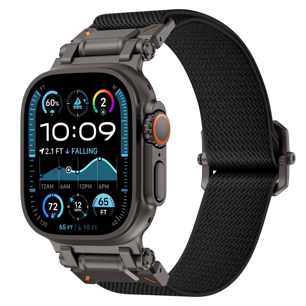 Nailonranneke Apple Watch Series 8 45mm Musta