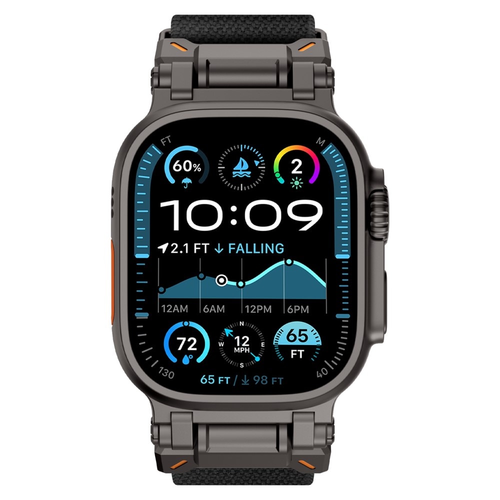 Nailonranneke Apple Watch Series 8 45mm Musta