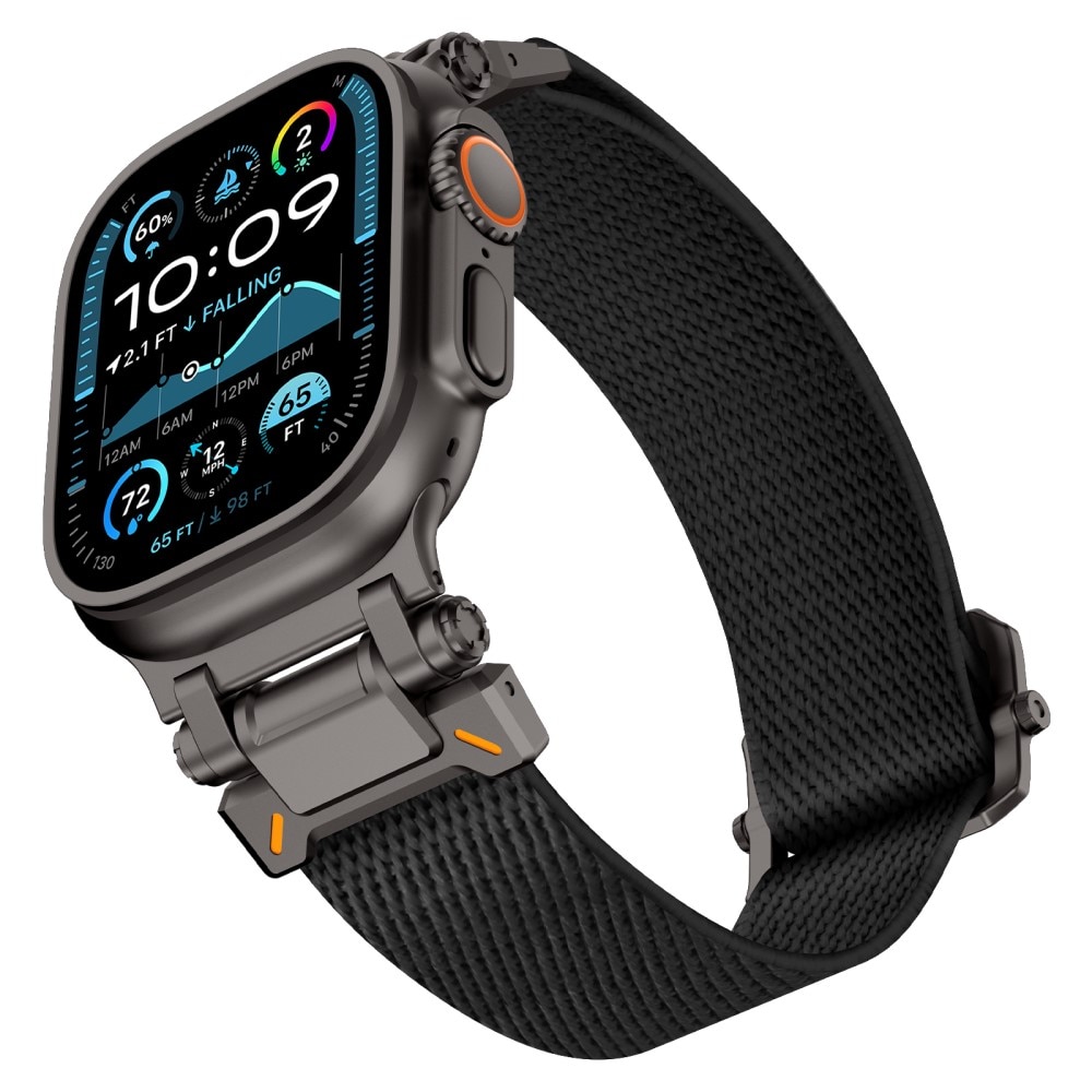 Nailonranneke Apple Watch Series 8 45mm Musta
